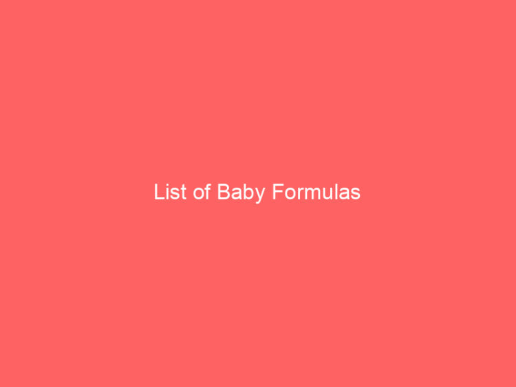 List of Baby Formulas 1
